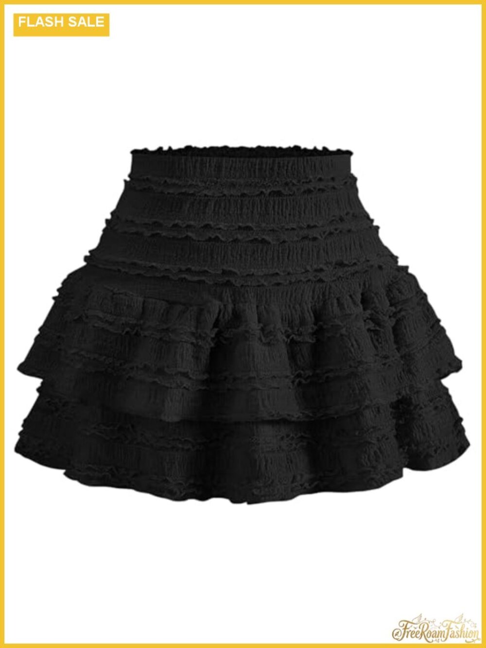 Y2K A-Line Mini Skirt Ruffled Pleated Layered Flared Skirt